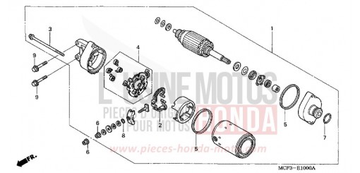 MOTEUR DE DEMARRAGE VTR1000SP5 de 2005